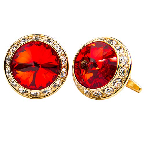 Vittorio Vico Round Colored Crystal Diamond Set Cufflinks by Classy Cufflinks