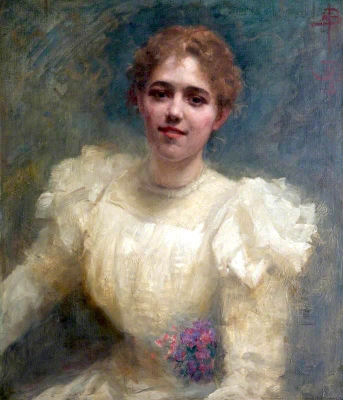Tableau sur toile Margaret Madge Frary par Nathaniel John Baird, peinture d'art premium 60x90