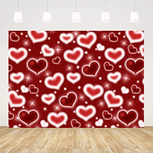 LYCGS 10x8ft Red Heart Backdrop 90s Backdrops for Photoshoot Valentines Decor Banner Birthday Props X-91 by LYCGS - Image 3