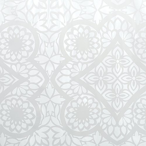 Zenna Home India Ink Morocco Waterproof Peva Shower Curtain, White, 70 X 72 Inches #TOP2