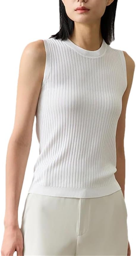 Camisole Tops for Women Top Women Knitted O Neck Office Lady Camisole&Vest Straight Elastic Tank Top