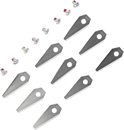9PCS Stainless Steel Replacement Blades with Screws for Bosch Indego Robotic Lawn Mower, Cutting Blade Kit for Clean Edge Lawn Care