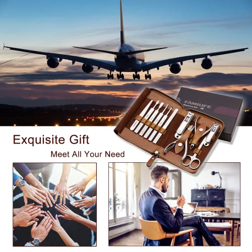 image for Manicure Set, FAMILIFE Professional Manicure Kit Nail Clippers Set 11 