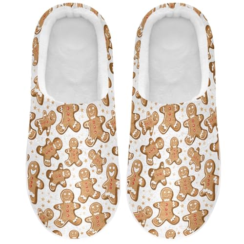 Fuzzy Memory Foam Slippers for Women/Men Cookie Man Star Pattern Fluffy Winter House Shoes Indoor and Outdoor2