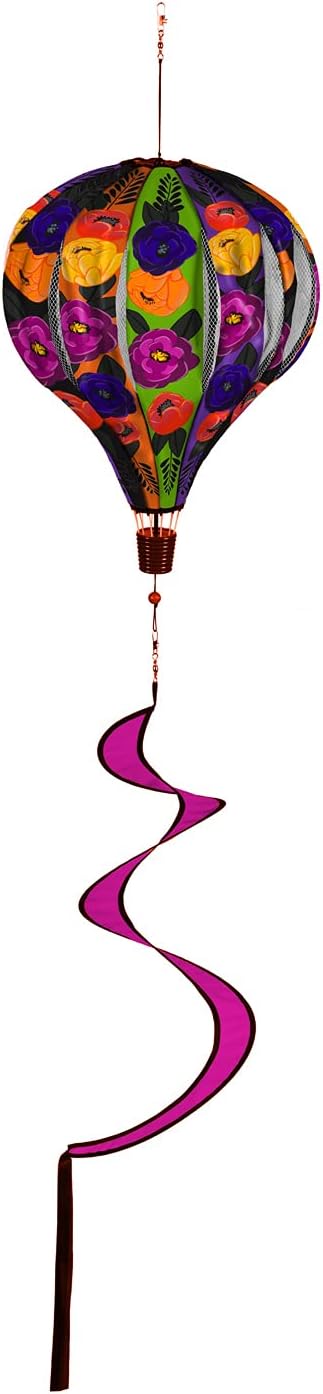 Evergreen Flag Outdoor Seasonal Décor Halloween Floral Balloon Spinner Fall Holiday Wind Spinner Hanging Yard Decorations for Home and Garden