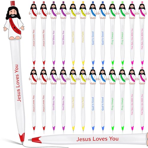 Stylos à bille petit Jésus en lot de 24 pour éviter les pannes de cadeaux