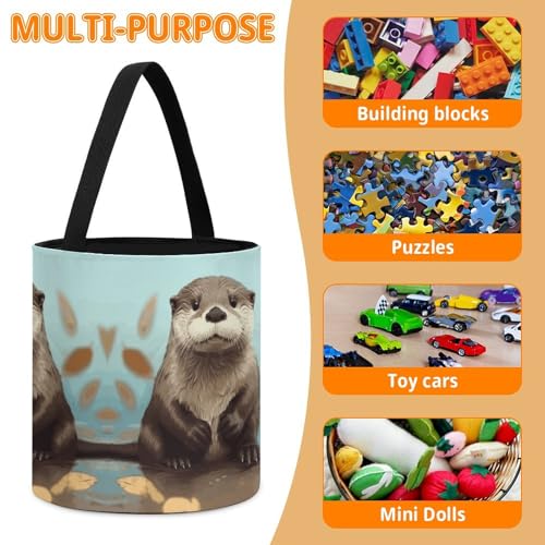 Sac de rangement blocs de construction réutilisable à cordon loutre