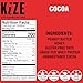 KiZE Energy Bars - Cocoa - Gluten Free, Non-GMO, and High Protein Meal Replacement Energy Bars, Clean and Simple Food Ingredients - 10g High Protein Snacks, (10 Count)