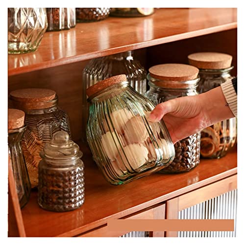 nihngvjm canisters Glass Jar Cork Storage Jar Snack Tea Sealed Storage Jar Transparent Storage Bottle Glass Container Decor (Color : 17) - Image 4