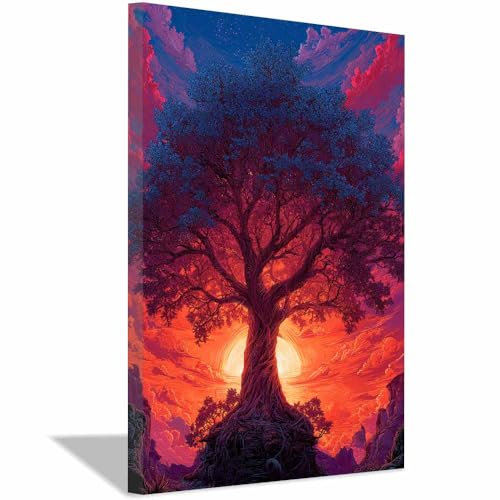 Poster Nature Arbre de Vie Déco Murale Toile Salon Chambre 30x50cm