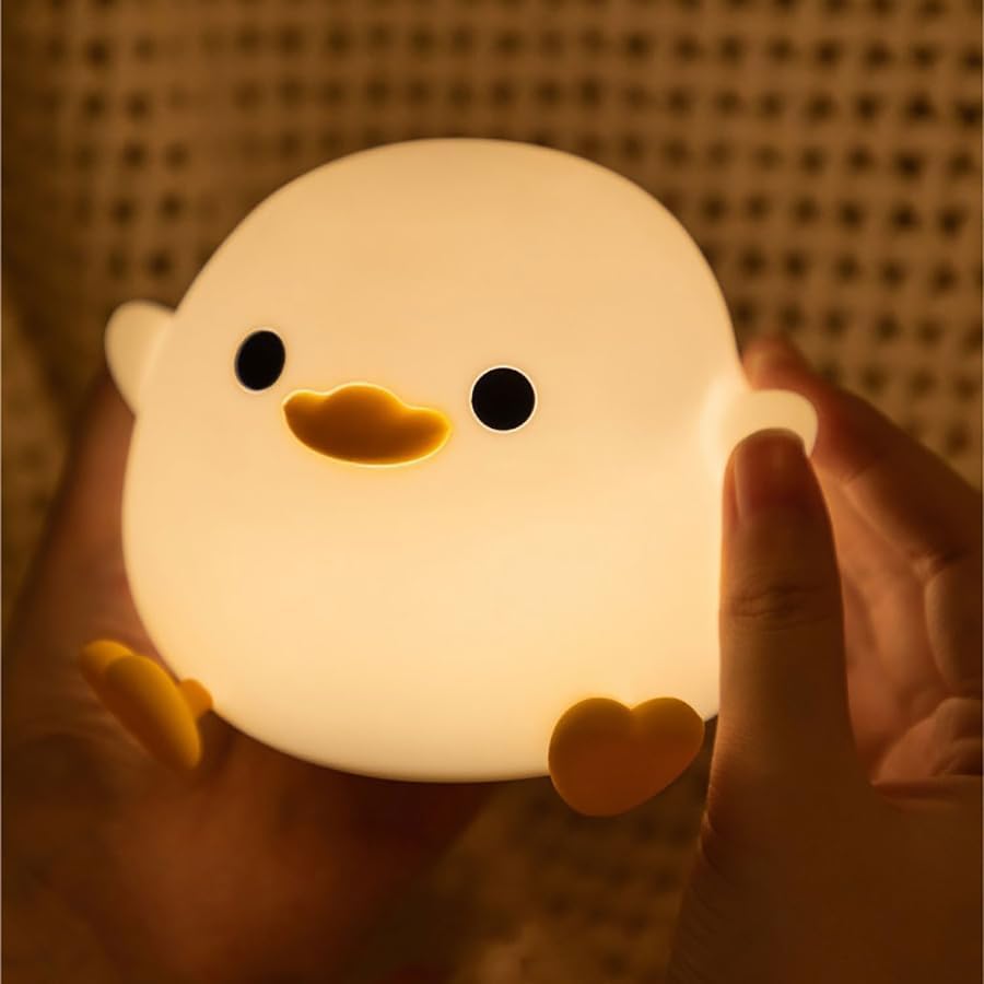 Image of KRESHU Soft Silicone Color Changing Dodo Duck Night Light | Rechargeable Kids Night Lamp | Heavy Quality 800mAh Battery | LED Touch Lamp with Timer for Home /Bedroom /Office (Pack of 1)