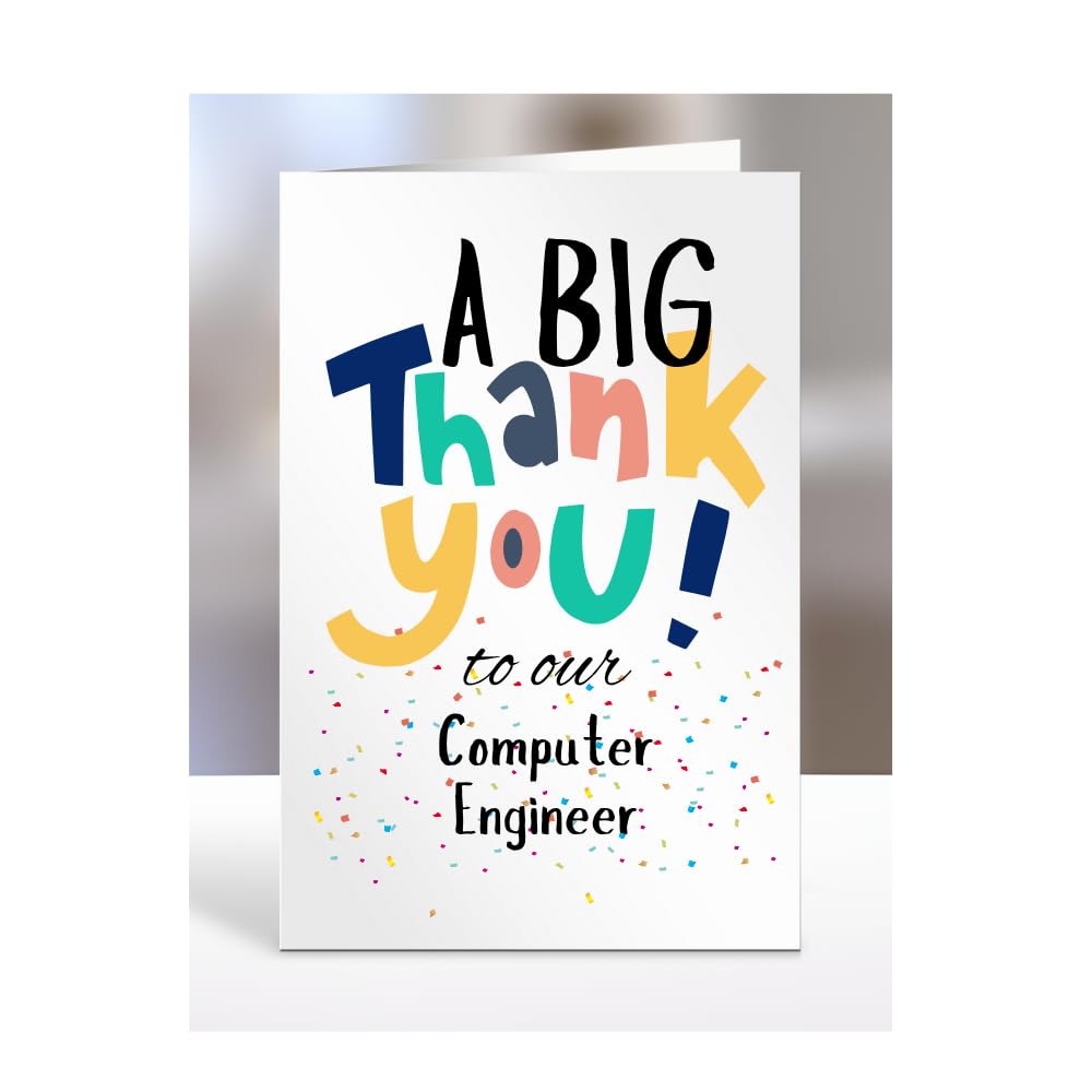 A big thank you our Computer Engineer, Card for Men, Women, Presents for Christmas, Female, Male, Him, Her, Thankyou, Greetings cards, A5-263a_173