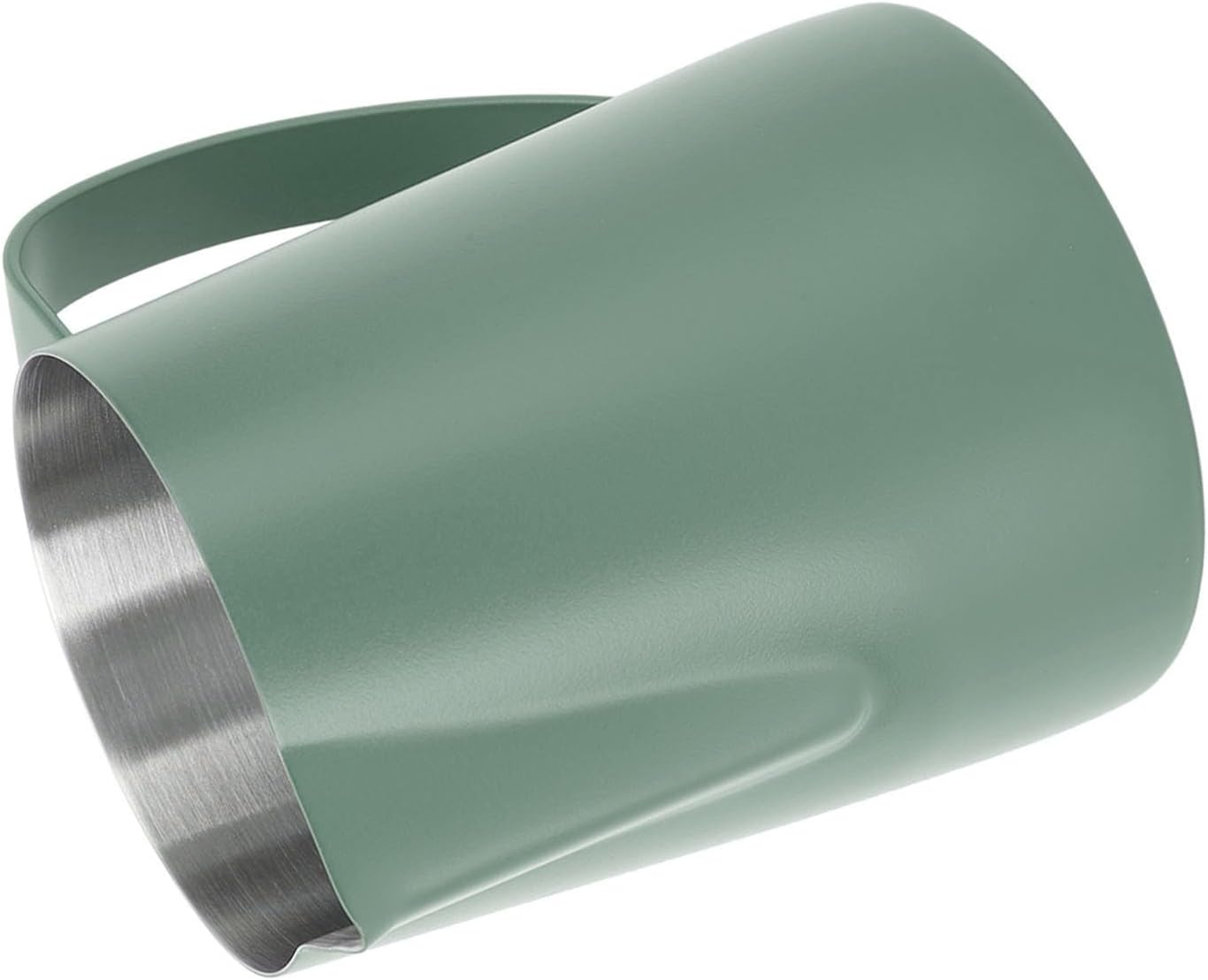 Coffee Frothing Jug, 480ML Capacity Coffee Milk Pitcher 304 Stainless Steel for Household Use (Dark Green)