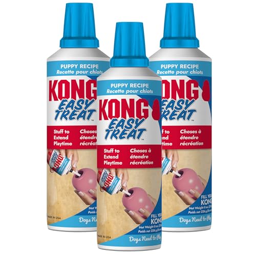 KONG Easy Treat Dog Paste 3-Pack Mess-Free Stuffing Toys Training & Reward Treats Made in USA Highly Digestible No Refrigeration Needed (Puppy)