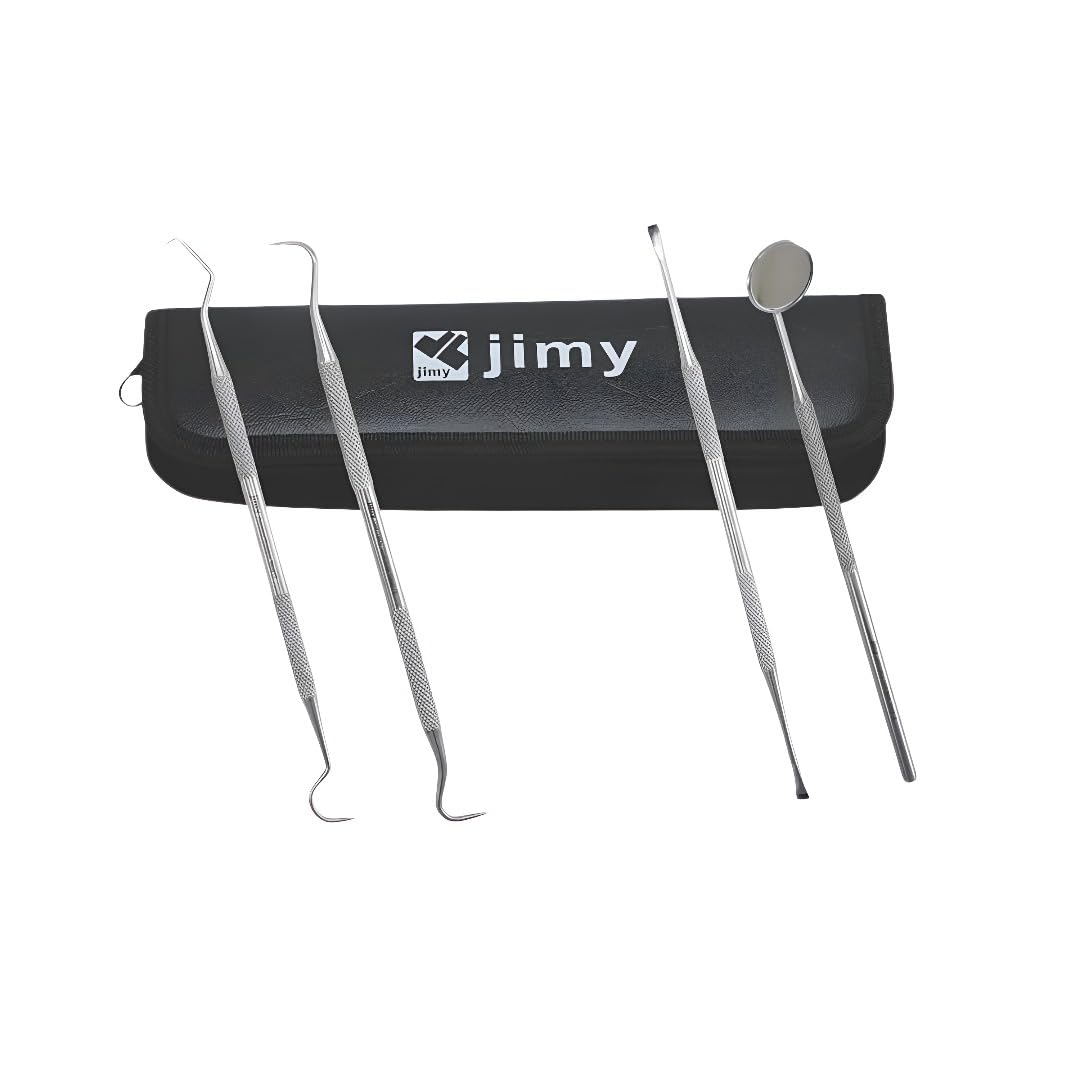 Jimy Dental Tools Set of 4Pcs Professional Plaque Remover 4 Pack Dental Tool