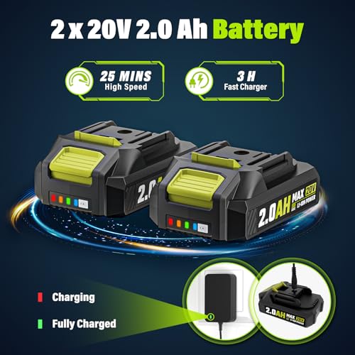 image for SEYVUM Leaf Blower, 20V Cordless Blower with 2 x 2.0Ah Battery, Electr