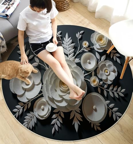 Tapis rond lavable 100cm pour créer un coin lecture cosy dans votre studio