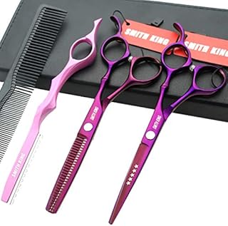 6.0 Inches Professional hair cutting thinning scissors set with razor (Violet)