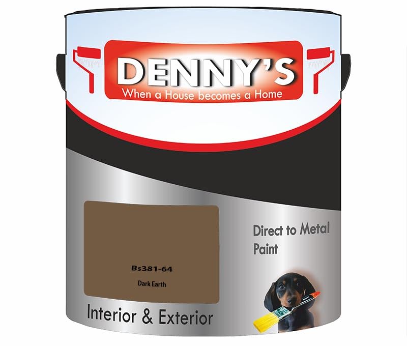 SCOOBYS PAINTS BACK IN THE MIX Direct to Rust Metal Paint, Quick-Drying, Durable Anti-Rust Coating, Interior & Exterior, Perfect for Metal Surfaces, Fences, Gates, Railings, No Primer (Dark Earth)