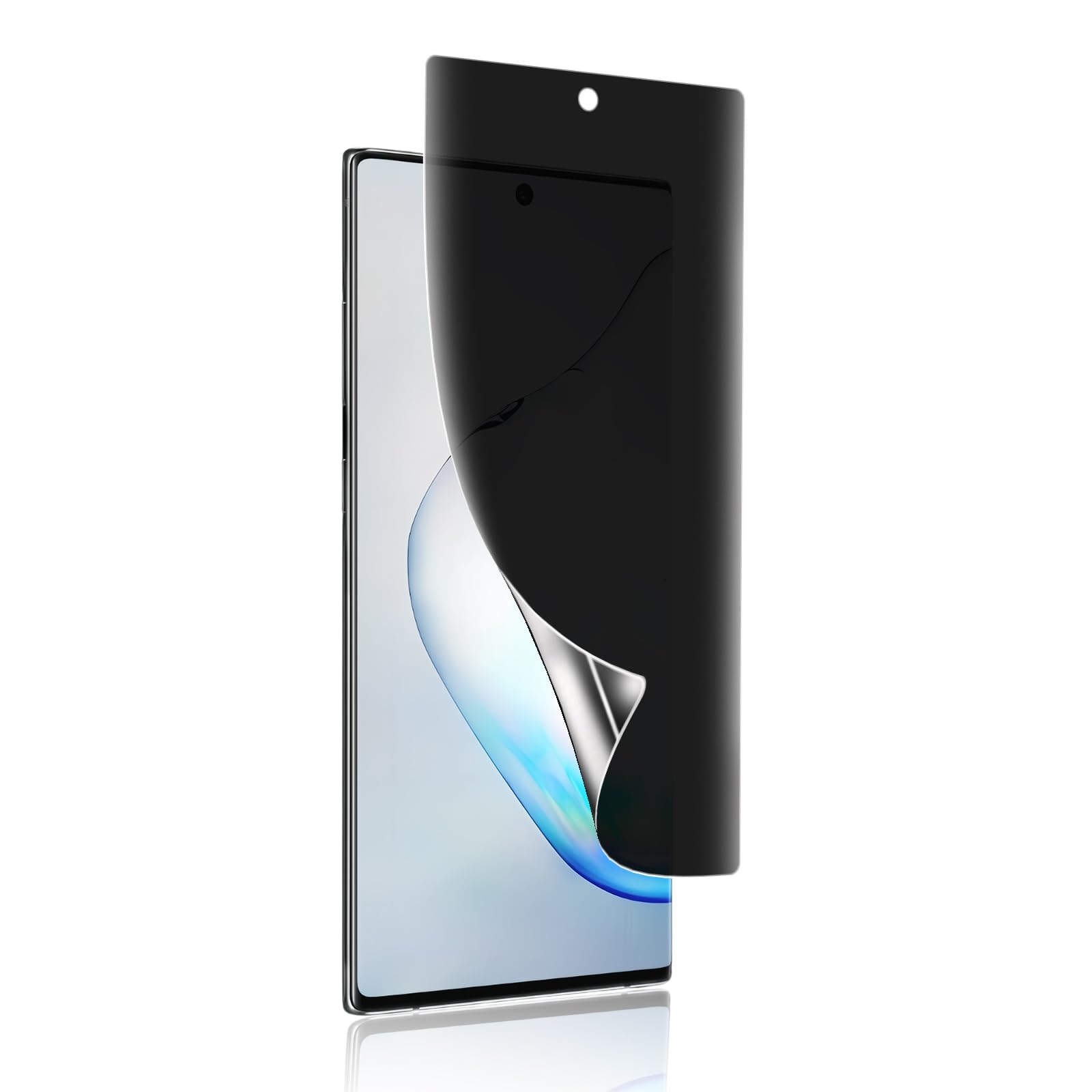 Galaxy Note10Plus 覗き見防止フィルム【ガイド枠付き】TPU素材 浮き防止/気泡レス/キズ修復/浮き防止//ケースに干渉しない/全面保護 SCV45 SC-01M 保護フィルム【指紋認証対応 1枚入り】