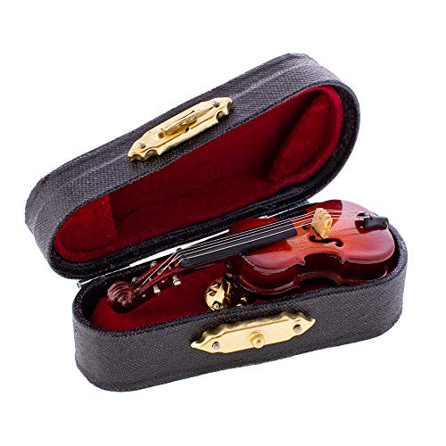 Broadway Gift Miniature Resin Stone Cello 3 inch Fashion Pin with Case - Thumbnail 5