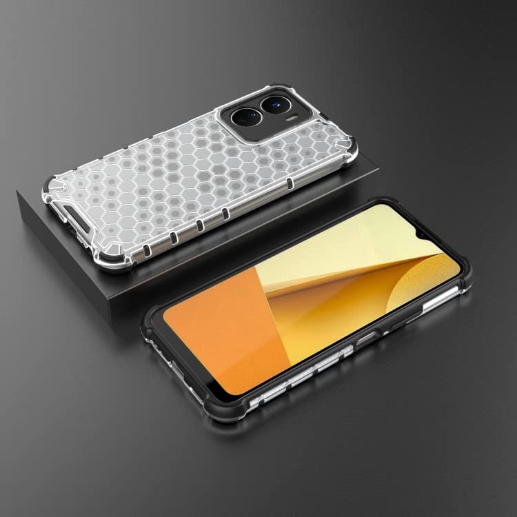 Image of Lustree TPU Honey Comb Armor Shock Proof Back Cover for for VIVO Y56 / VIVO Y16 (Transparent)