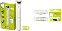 Philips Norelco OneBlade Intimate Pubic and Personal Body Groomer, QP1924/70 + Philips Norelco OneBlade Intimate SkinProtect Replacement Blade 2 pack, QP229/80