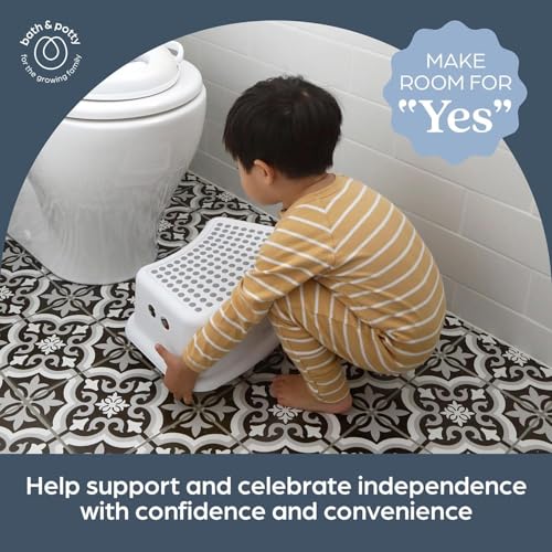 Image of Non-Slip Potty Step Stool for Kids - Sturdy Step-Up Foot Stool for Bathroom, Kitchen, Sink Use, Tooth Brushing & Potty Training - Safe, Lightweight Stool for Toddlers & Children