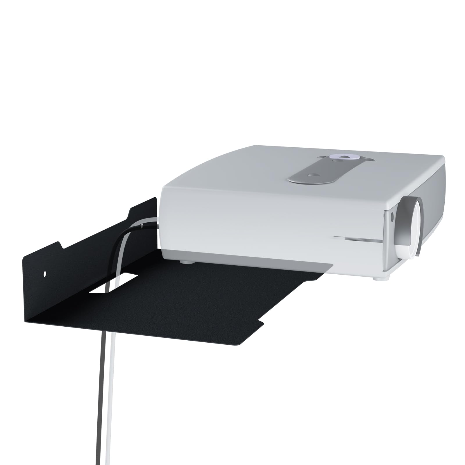 PzewMo Floating Metal Wall Mount Shelf,Shelf for Projector,TV Cable Box,Router,Speaker,Sound Bar,Camera,Gaming,Decor Display (1, Large)