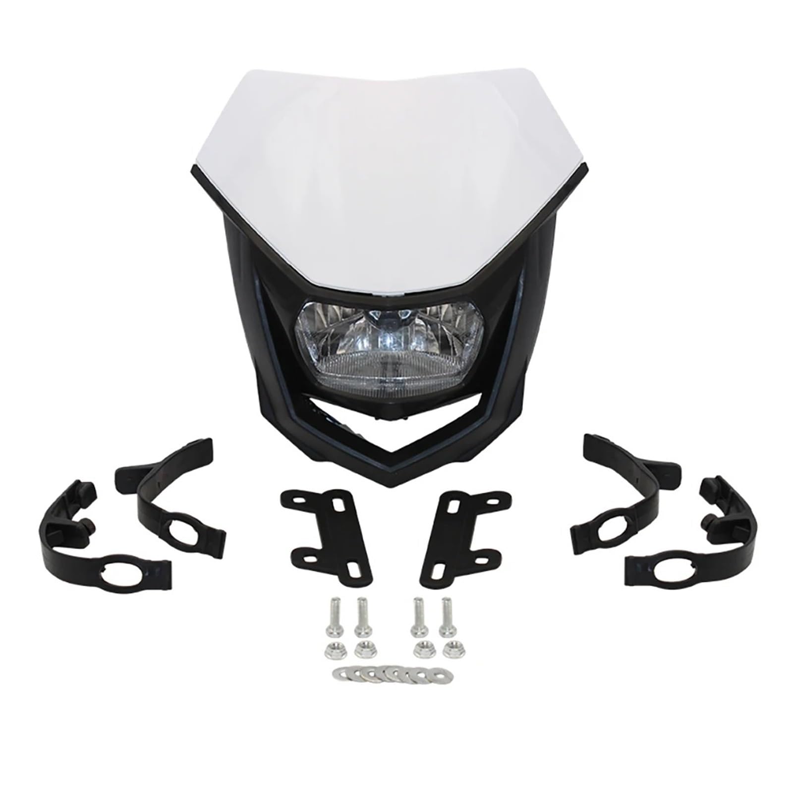 Gruppo Ottico Anteriore Moto Kit Modificato Per Motocicletta Universale 35W Faro H4 Piastra Maschera Carena Dirt Bike Faro(2)