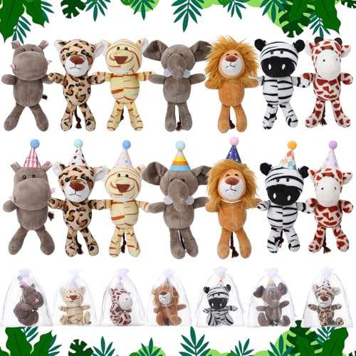 Mini Plüschtiere,14 Stück Mini Kuscheltier, Kleine Stofftiere, Mitgebsel Kindergeburtstag Gastgeschenke, Weihnachten Füllung, Tombola Preise, Plüsch Schlüsselanhänge, Kleine Geschenke für Kinder