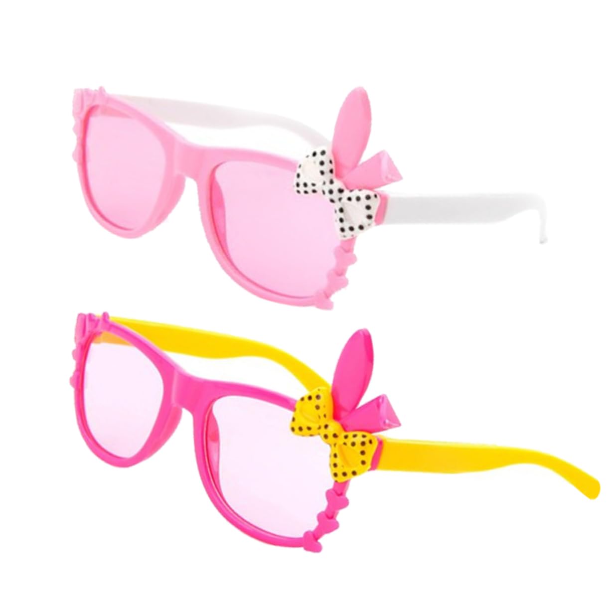 Ipetboom 2pcs Rabbit Ear Kids Sunglasses Bowknot Easter Glasses Blue Light Protection Random Color