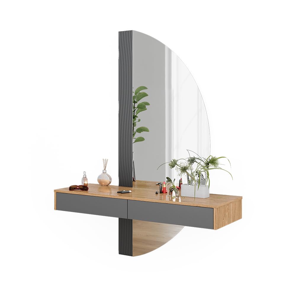 Vicco Tocador Melisa, Gris, 120 cm con 2 cajones, Altura Flexible, Ajustable Perfectamente a Necesidades Individuales