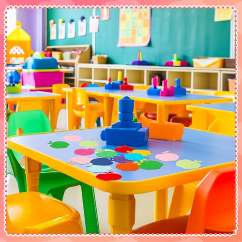 Image of Kisston 360 Pcs Apple Cutouts Paper 3.9 Inch Assorted Color Die Cuts for DIY Craft Projects School Classroom Bulletin Board Decor