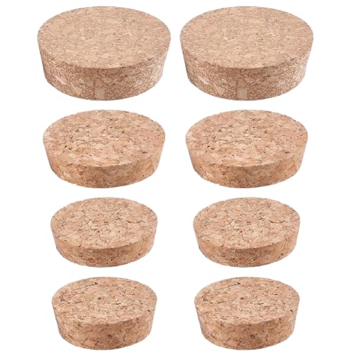 GORGECRAFT 8 pièce de 4 Tailles de Bouchons Coniques en Liège Bouchon de Bouteille de Vin en Liège Bouchons de Remplacement en Bois pour Vin Bière Whisky...