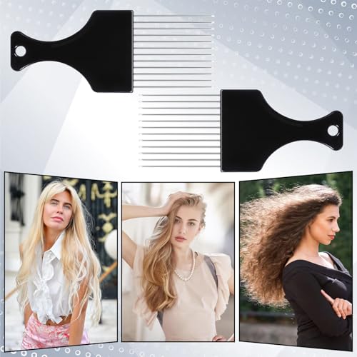 Set 4 Peines Metal para Cabello Afro y Rizado miniatura 7