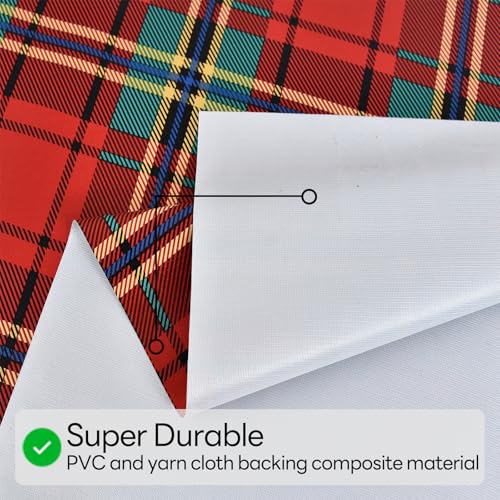 Nappe de Noel impermeable en vinyle pliable rouge table - 5