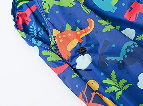Kids Rain Bib Rain Pants Overalls Toddler Boys Girls Adjustable Shoulder Strap Dinosaur Print Rainproof3