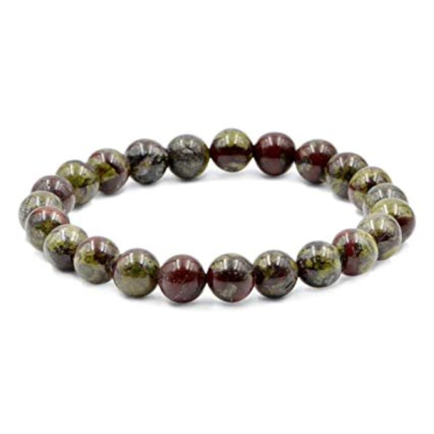 White Whale Blood Jasper Natural Gemstone Round Beads Stretch Bracelet Healing Reiki 8mm