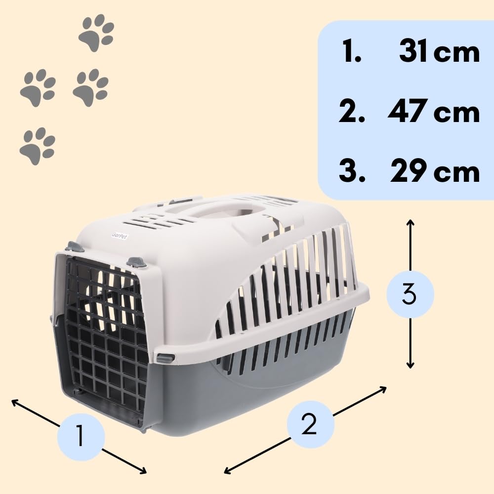 2er Set Hundebox Auto Rückbank Transportbox Katze Katzentransportbox Transportbox Kaninchen Katzenkorb Transport Hundetransportbox Grau