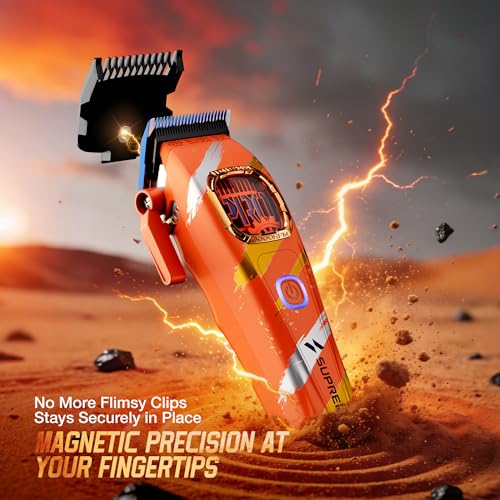 Image of SUPRENT Sandstorm Professional Hair Clippers for Men - High Performance Motor Barber Clippers & Zero Gapped Trimmer Combo, Blue Titanium Blades, Cordless Hair Cutting Kit with Charging Stand