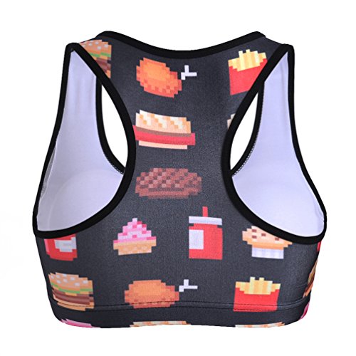 Image of Sister Amy Women's Aerobics Gym Dance Yoga Vest Printed Sports Bra Top Vest