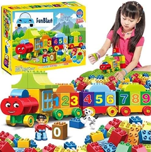 FunBlast Digital Block Train for Kids - Educational Model Vehicle Toys |123 Learning Blocks |Educational Learning Toys - Set of 50 Pcs (Multicolor)
