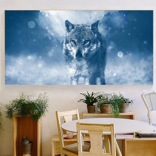 Diamond painting loup grand format idée cadeau mosaïque - 2