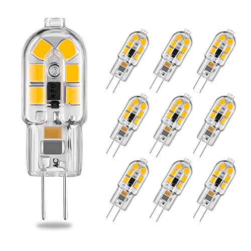 ELINKUME G4 LED Ampoules,2W Équivalent à 20W Lampe Halogène,180lm Blanc Chaud Ampoule à économie d'énergie,Sans Scintillement,AC/DC 12V,G4 Bi-pin,Lot de 10 Cover