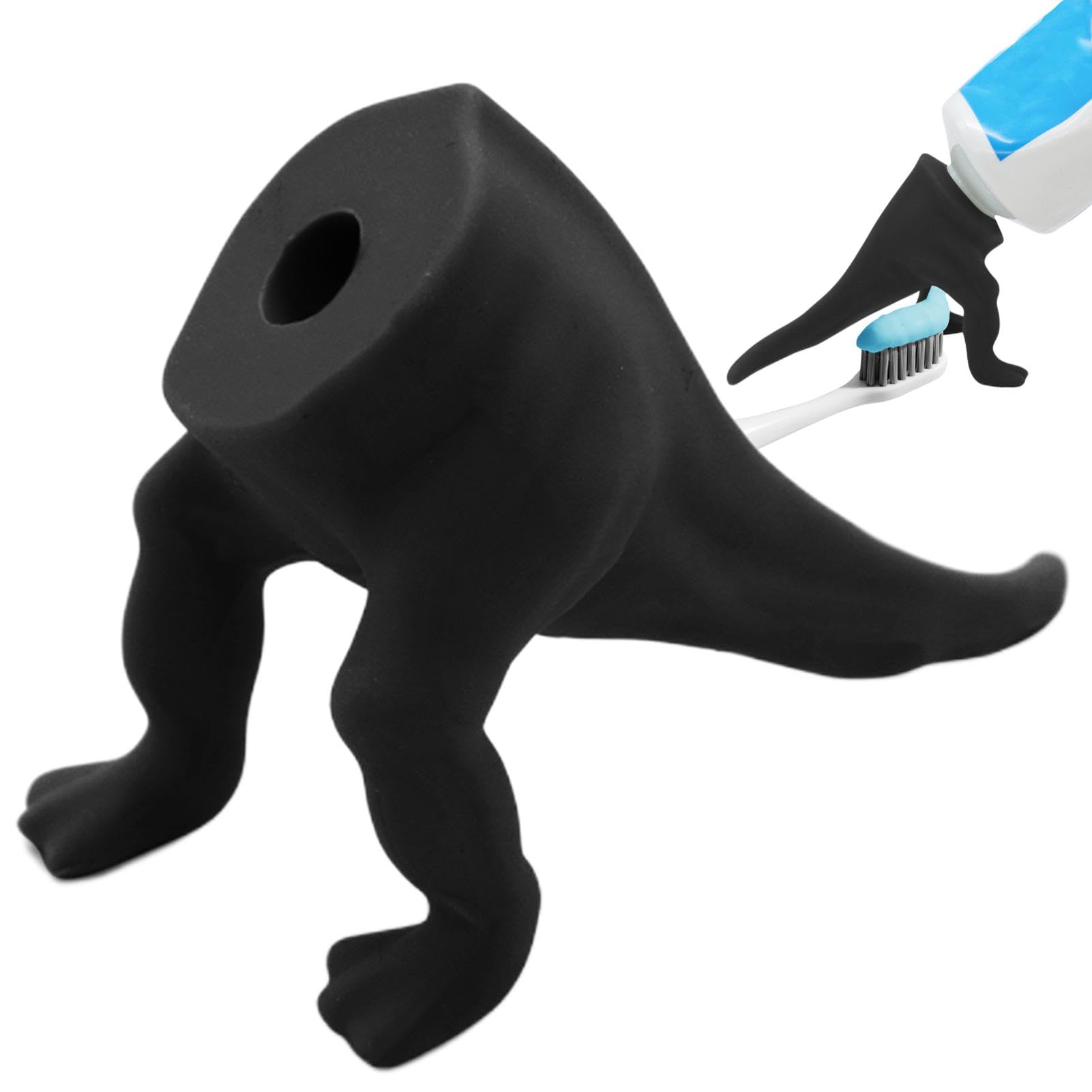 Pooping Dinosaur Butt Toothpaste Topper, Funny Silicone Toothpaste Dispenser for Kids & Adults, Closing Toothpaste Cap, Bathroom Supplies Mess-Free Dinosaur Ass Toothpaste Lid, Fits Most Tubes