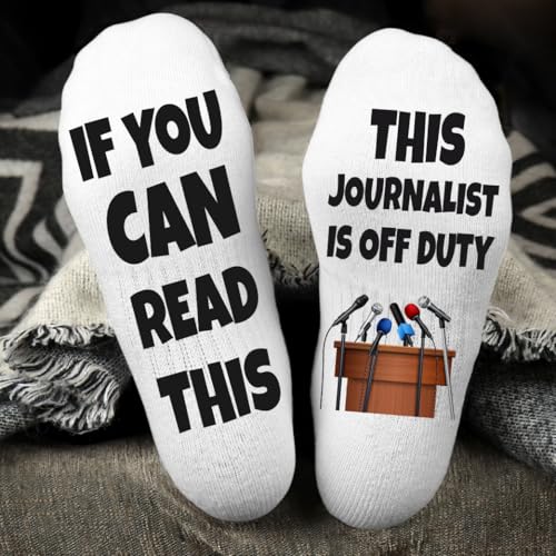Journalist Is Off Duty Socks – Funny Writers Reporters Media Professionals Gift for Men and Women2