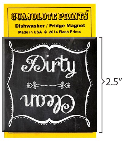 Dishwasher Magnet Clean Dirty Sign, Strong Clean and Dirty Magnet for Dishwasher (Chalkboard Style Design)