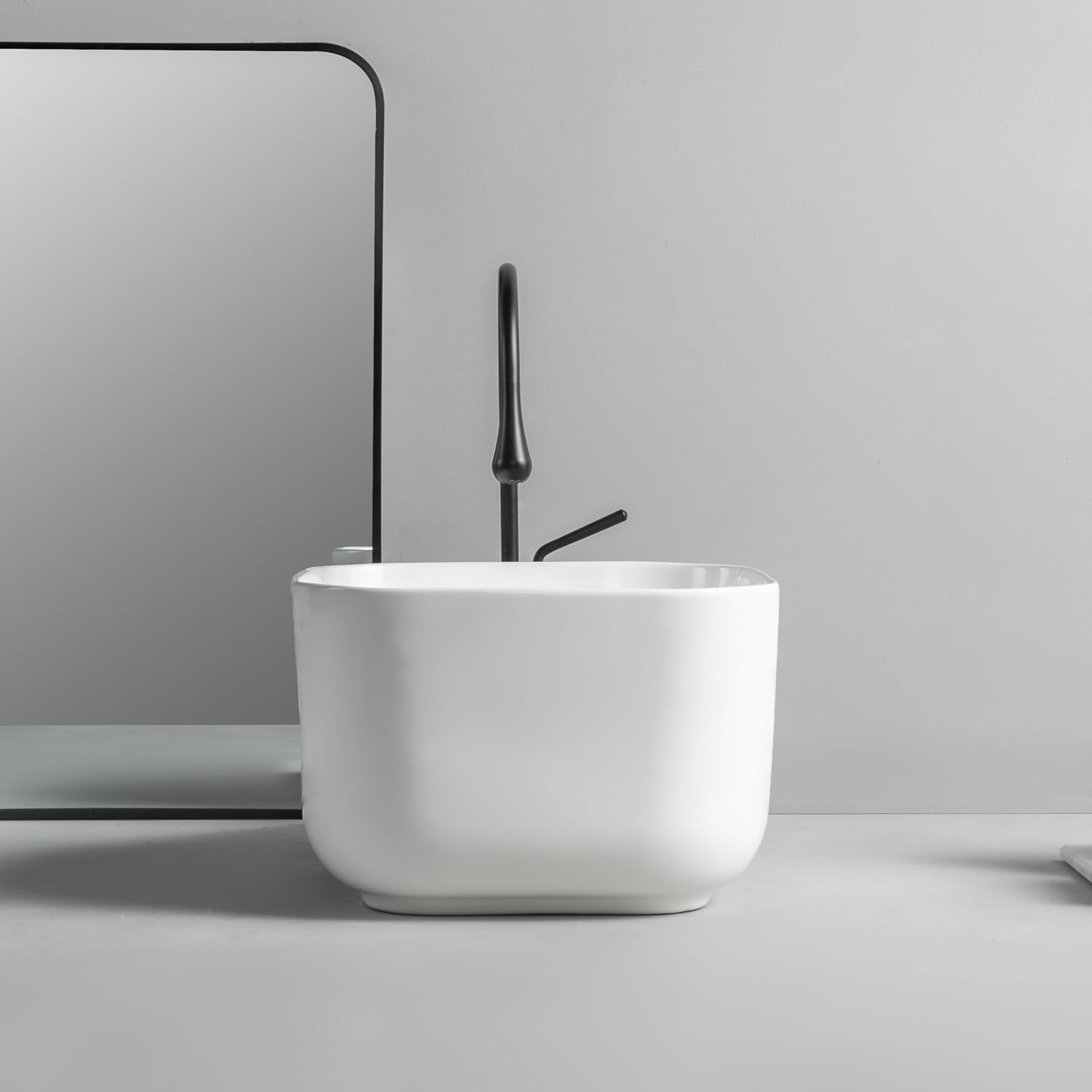 Milano White Beckett Square Countertop Bathroom Basin Sink - 370Mm X 370Mm