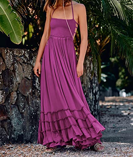Image of R.Vivimos Womens Summer Boho Sexy Backless Long Dresses
